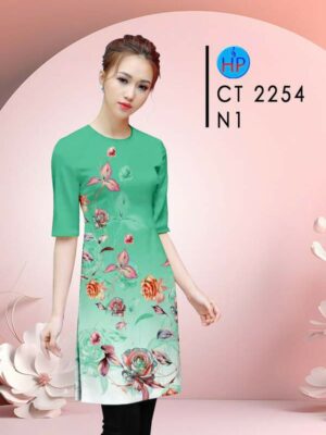 Vải Áo Dài Hoa Hồng AD CT2254