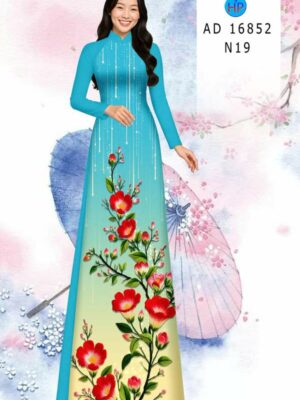 Vải Áo Dài Hoa In 3D AD 16852