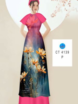 Vải Áo Dài Hoa In 3D AD CT4139
