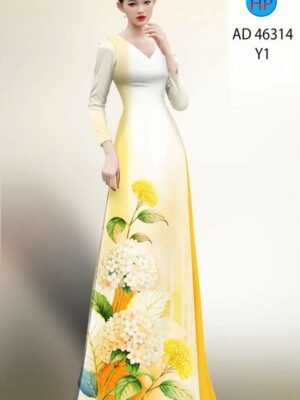 Vải Áo Dài Hoa In 3D AD 46314
