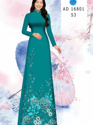 Vải Áo Dài Hoa In 3D AD 16801