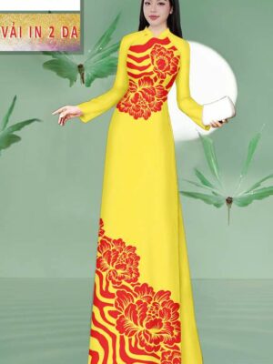 Vải Áo Dài Hoa In 4D AD MT196