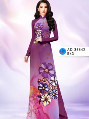 Vải Áo Dài Hoa In 3D AD 36842