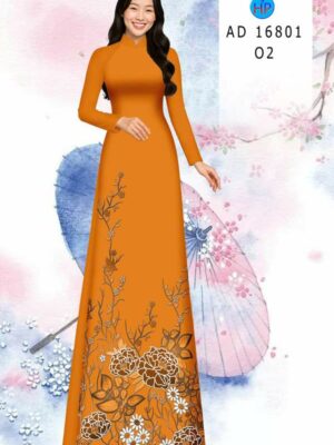 Vải Áo Dài Hoa In 3D AD 16801