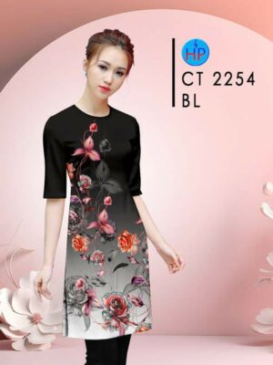 Vải Áo Dài Hoa Hồng AD CT2254