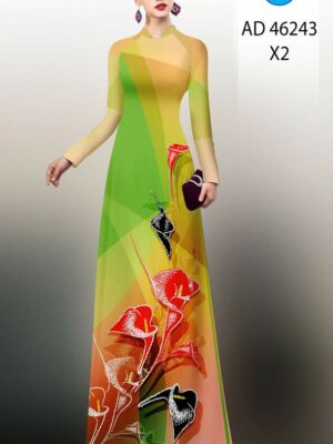 Vải Áo Dài Hoa Ly AD 46243