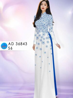 Vải Áo Dài Hoa In 3D AD 36843