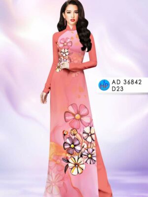 Vải Áo Dài Hoa In 3D AD 36842