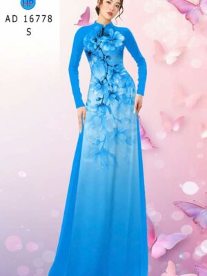 Vải Áo Dài Hoa In 3D AD 16778