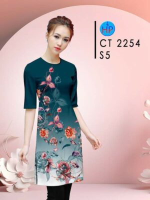 Vải Áo Dài Hoa Hồng AD CT2254