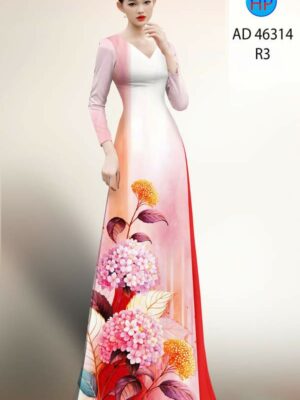 Vải Áo Dài Hoa In 3D AD 46314