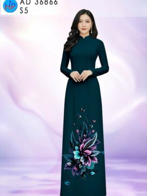 Vải Áo Dài Hoa In 3D AD 36866