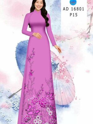 Vải Áo Dài Hoa In 3D AD 16801