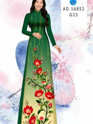 Vải Áo Dài Hoa In 3D AD 16852