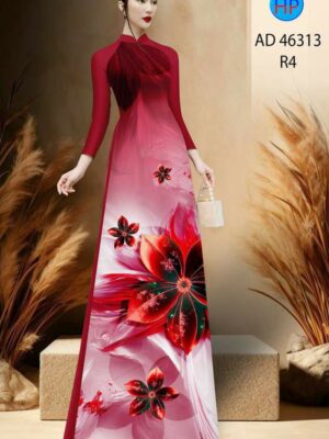 Vải Áo Dài Hoa In 3D AD 46313