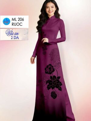 Vải Áo Dài Hoa In 4D AD ML206