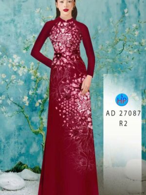 Vải Áo Dài Hoa In 3D AD 27087
