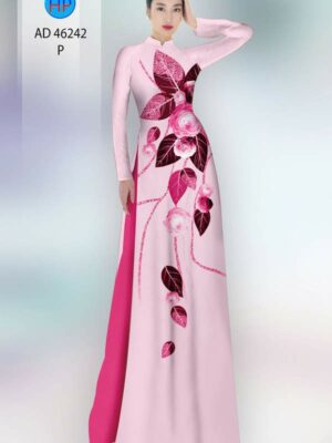 Vải Áo Dài Hoa Hồng AD 46242