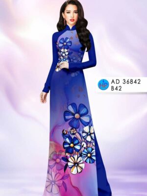 Vải Áo Dài Hoa In 3D AD 36842