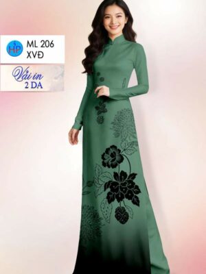 Vải Áo Dài Hoa In 4D AD ML206