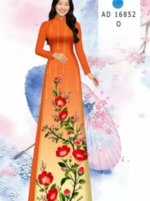 Vải Áo Dài Hoa In 3D AD 16852