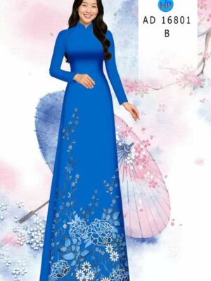 Vải Áo Dài Hoa In 3D AD 16801