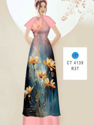 Vải Áo Dài Hoa In 3D AD CT4139