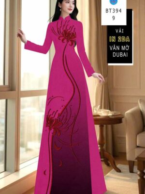 Vải Áo Dài Hoa In 4D AD BT394
