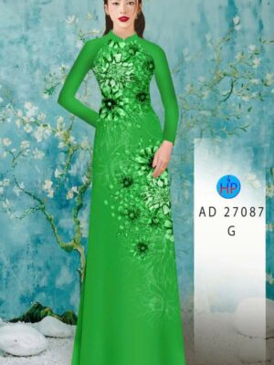 Vải Áo Dài Hoa In 3D AD 27087