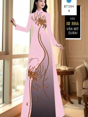 Vải Áo Dài Hoa In 4D AD BT394