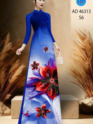 Vải Áo Dài Hoa In 3D AD 46313