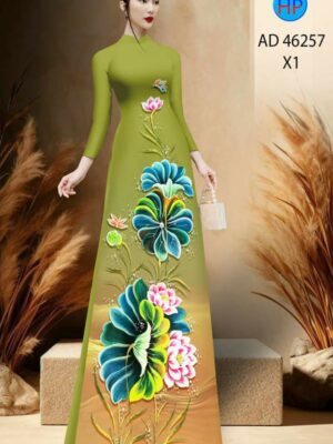 Vải Áo Dài Hoa Sen AD 46257