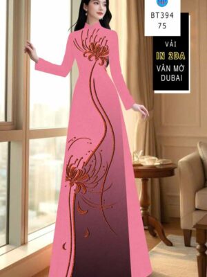 Vải Áo Dài Hoa In 4D AD BT394