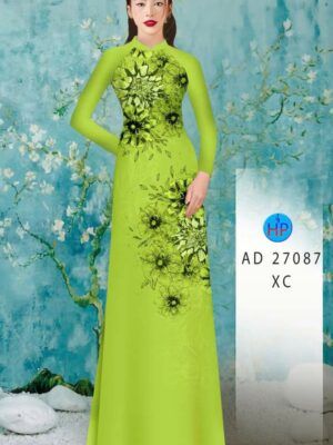 Vải Áo Dài Hoa In 3D AD 27087