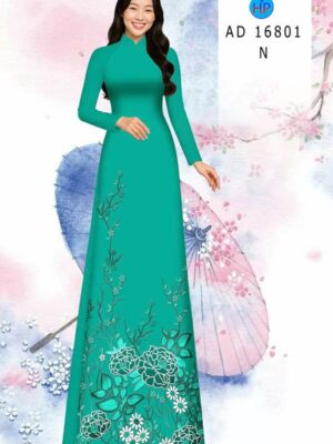 Vải Áo Dài Hoa In 3D AD 16801