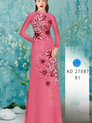 Vải Áo Dài Hoa In 3D AD 27087