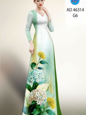 Vải Áo Dài Hoa In 3D AD 46314
