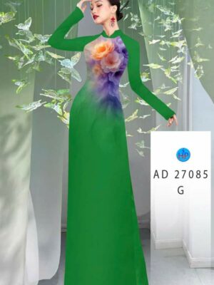 Vải Áo Dài Hoa In 3D AD 27085
