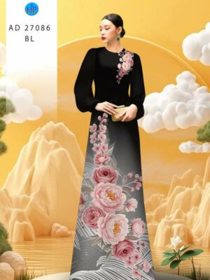 Vải Áo Dài Hoa Cẩm Chướng AD 27086