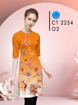 Vải Áo Dài Hoa Hồng AD CT2254