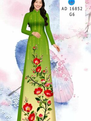 Vải Áo Dài Hoa In 3D AD 16852