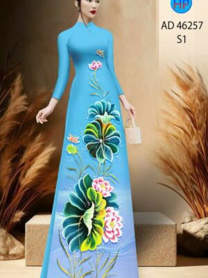 Vải Áo Dài Hoa Sen AD 46257