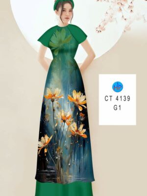 Vải Áo Dài Hoa In 3D AD CT4139