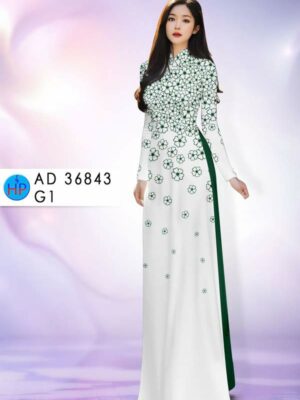 Vải Áo Dài Hoa In 3D AD 36843