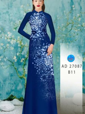 Vải Áo Dài Hoa In 3D AD 27087