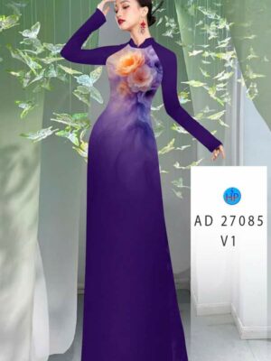 Vải Áo Dài Hoa In 3D AD 27085