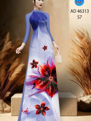 Vải Áo Dài Hoa In 3D AD 46313