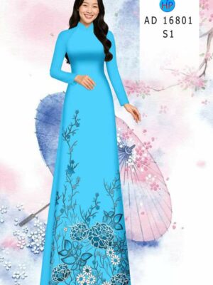 Vải Áo Dài Hoa In 3D AD 16801