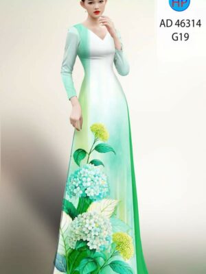 Vải Áo Dài Hoa In 3D AD 46314