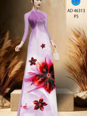 Vải Áo Dài Hoa In 3D AD 46313